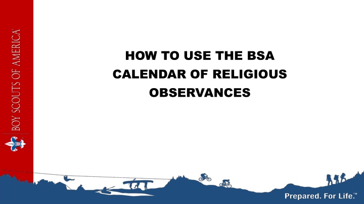 how to use the bsa calendar of religious