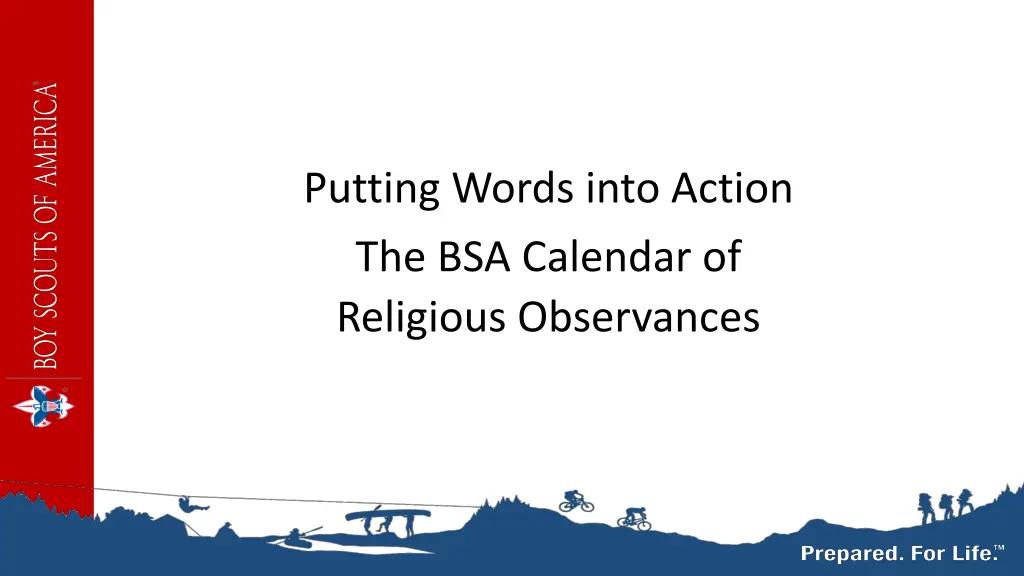 putting words into action the bsa calendar