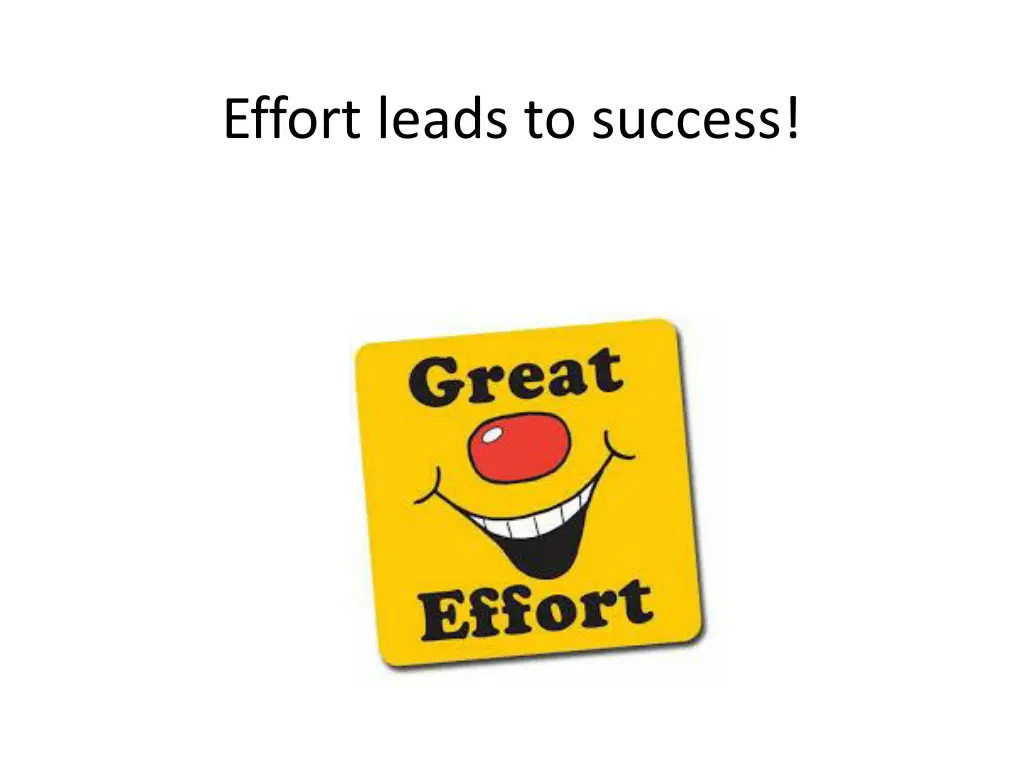 effort leads to success