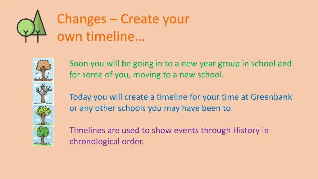 changes create your own timeline