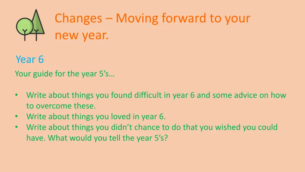 changes moving forward to your new year 2