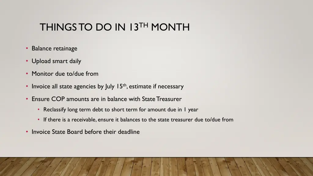 things to do in 13 th month