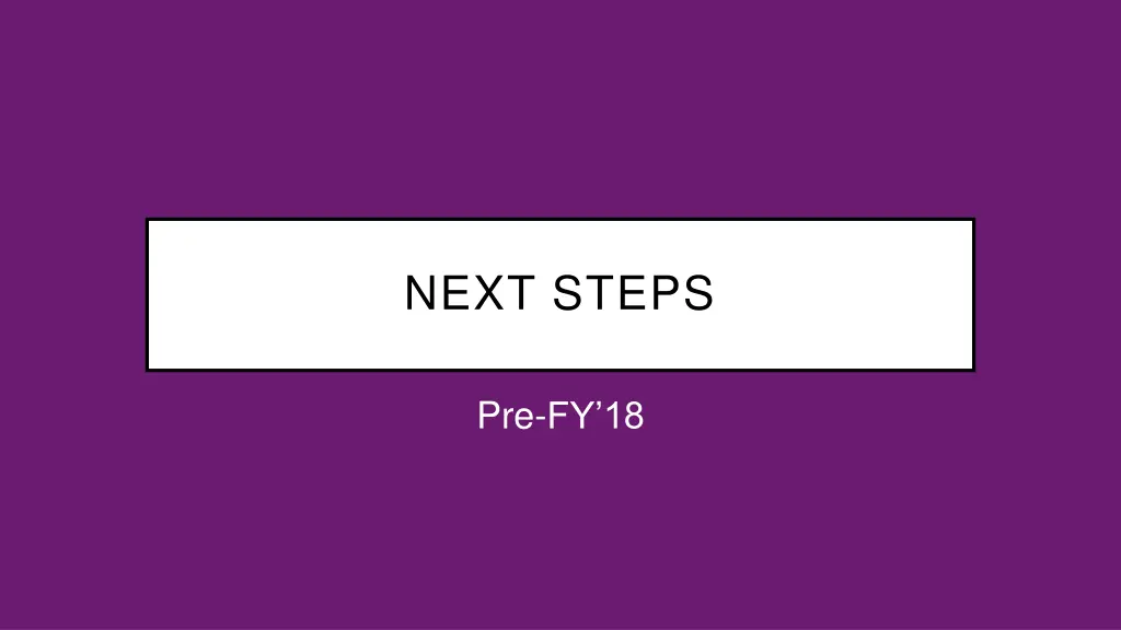 next steps