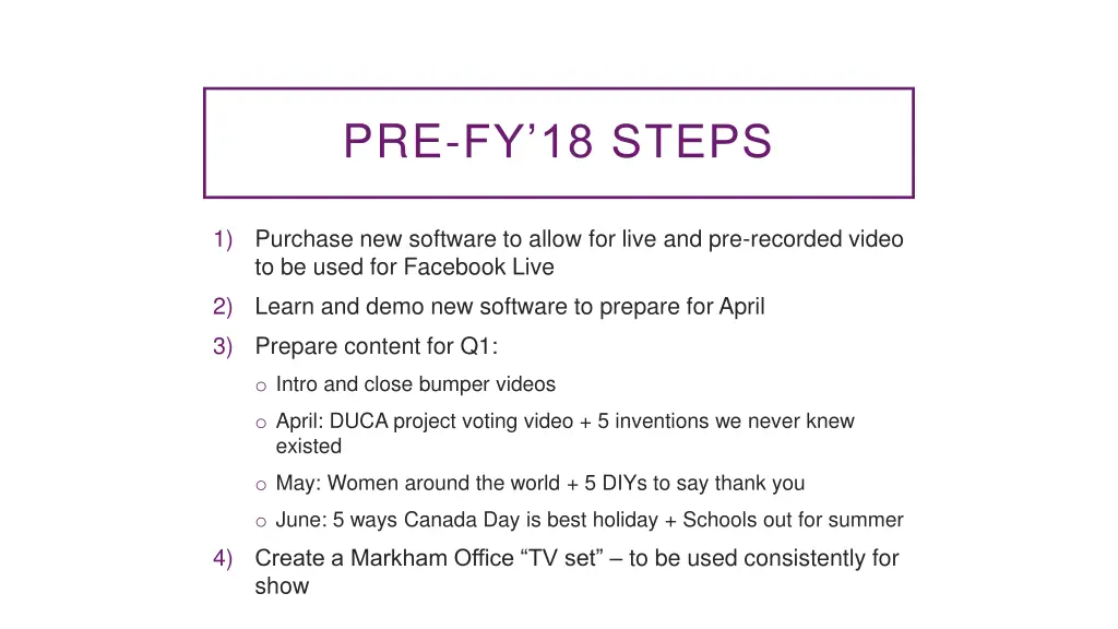 pre fy 18 steps