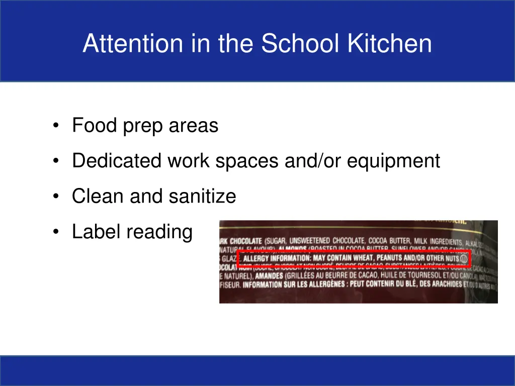 attention in the school kitchen