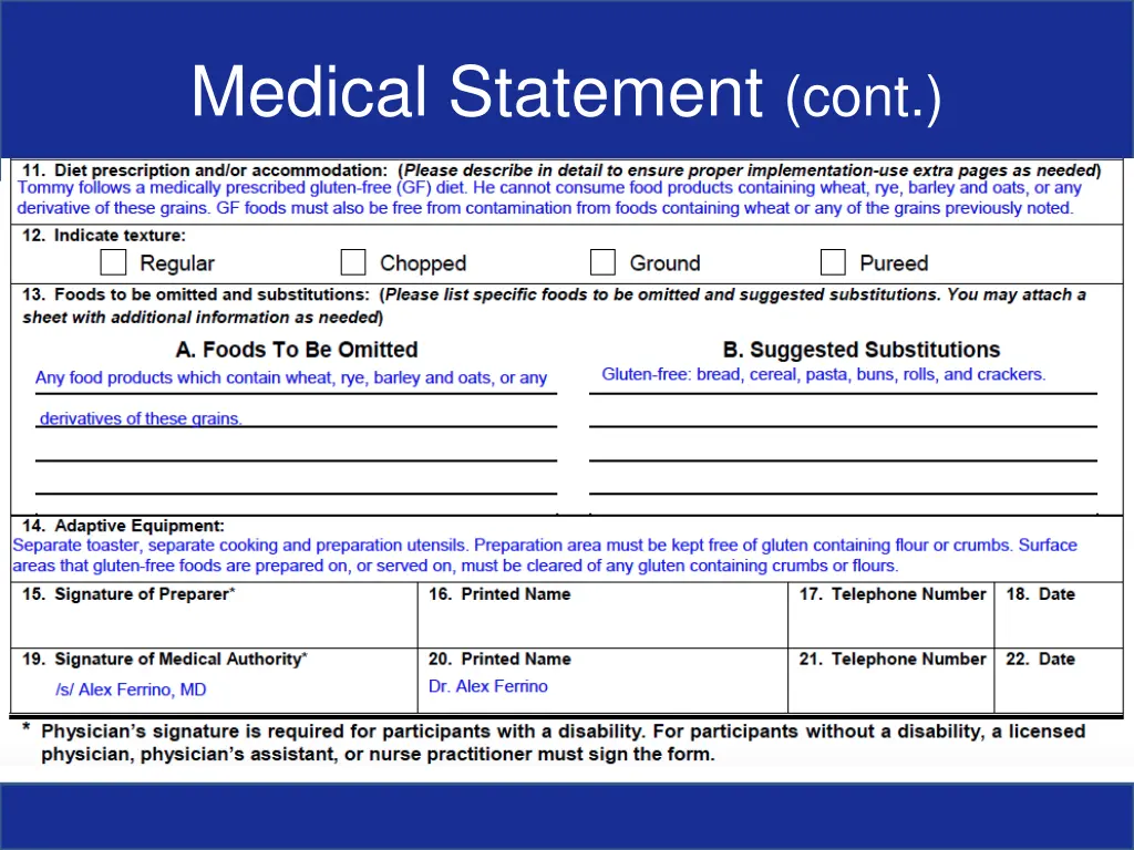 medical statement cont