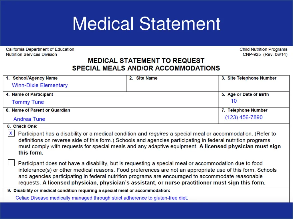 medical statement