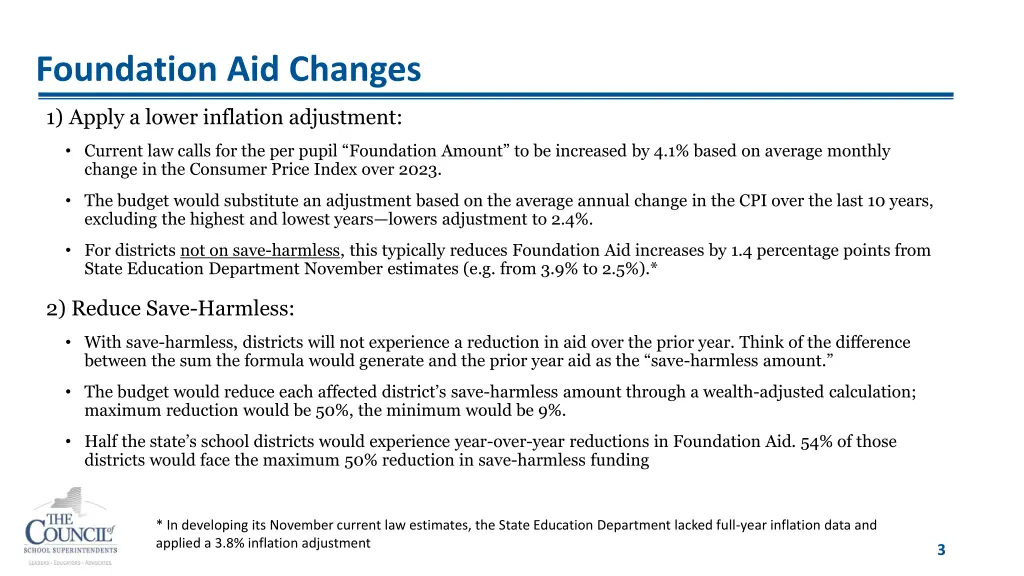 foundation aid changes