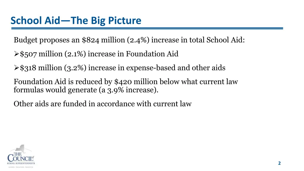 school aid the big picture