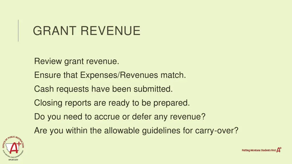 grant revenue