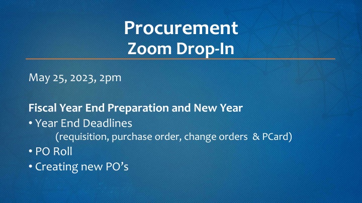 procurement zoom drop in