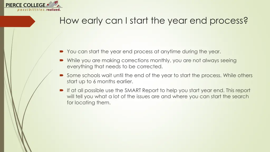 how early can i start the year end process