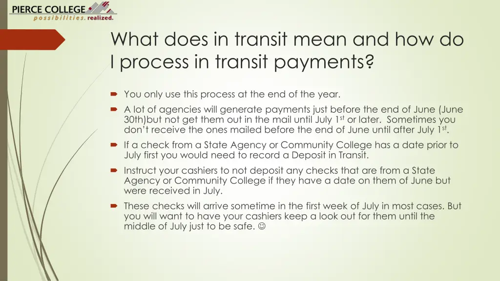 what does in transit mean and how do i process