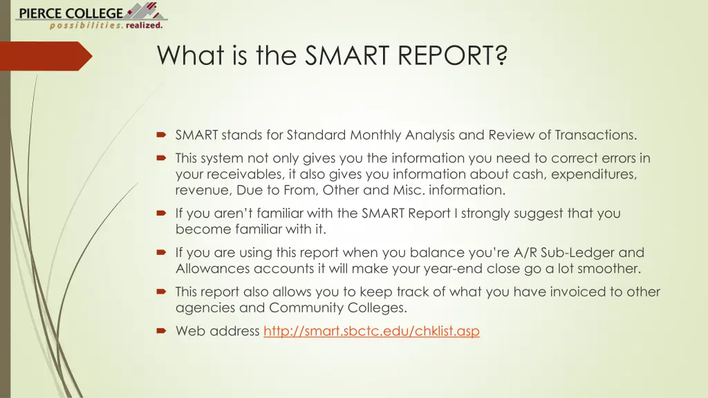 what is the smart report