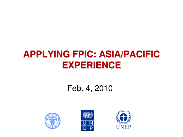 applying fpic asia pacific experience