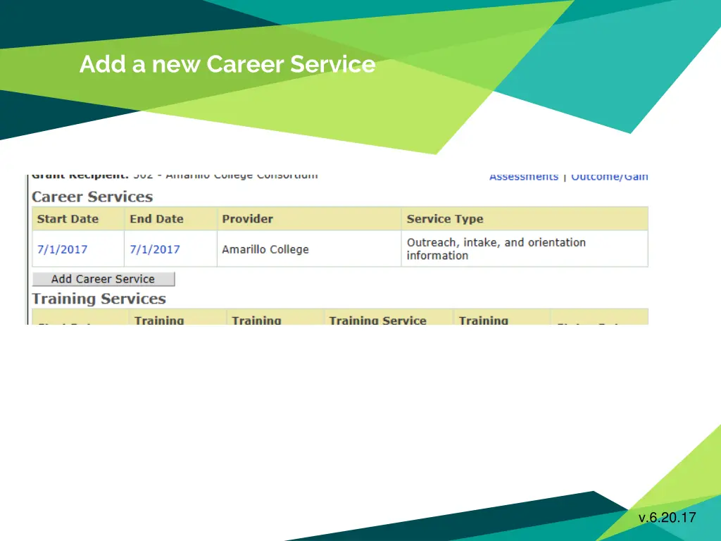 add a new career service