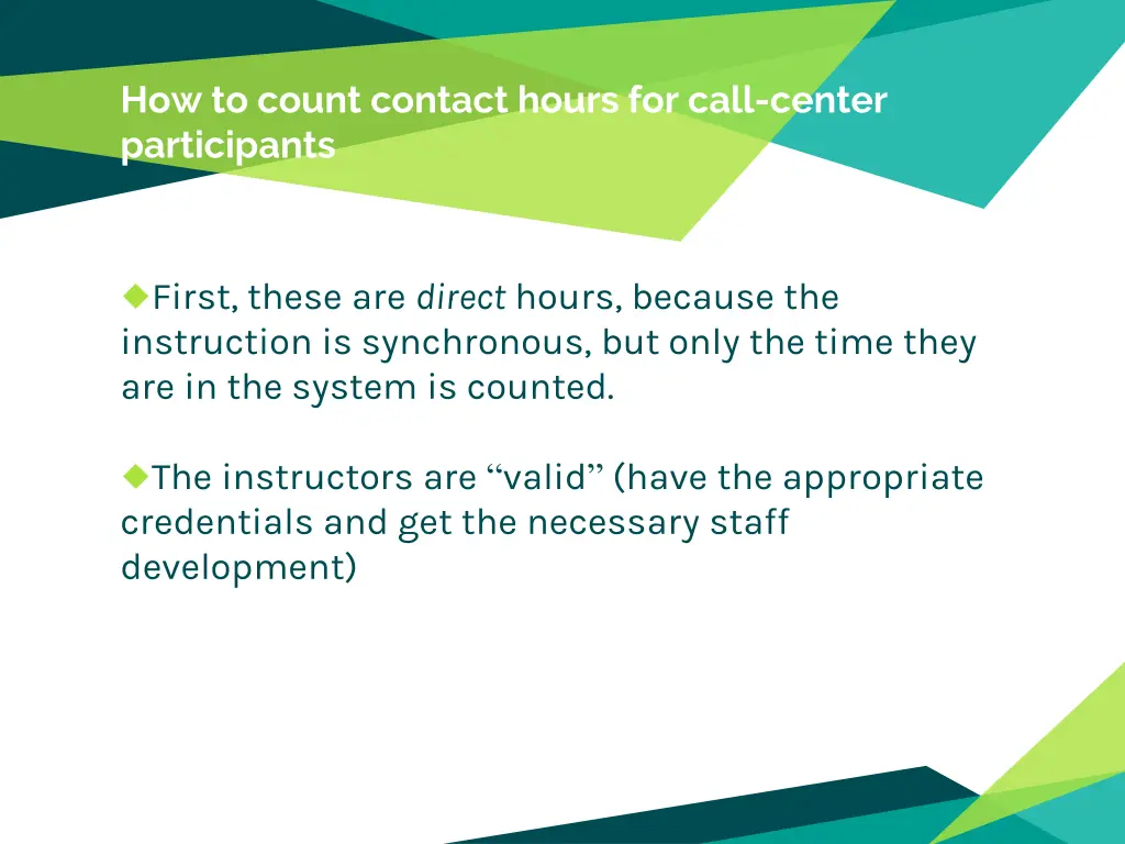 how to count contact hours for call center