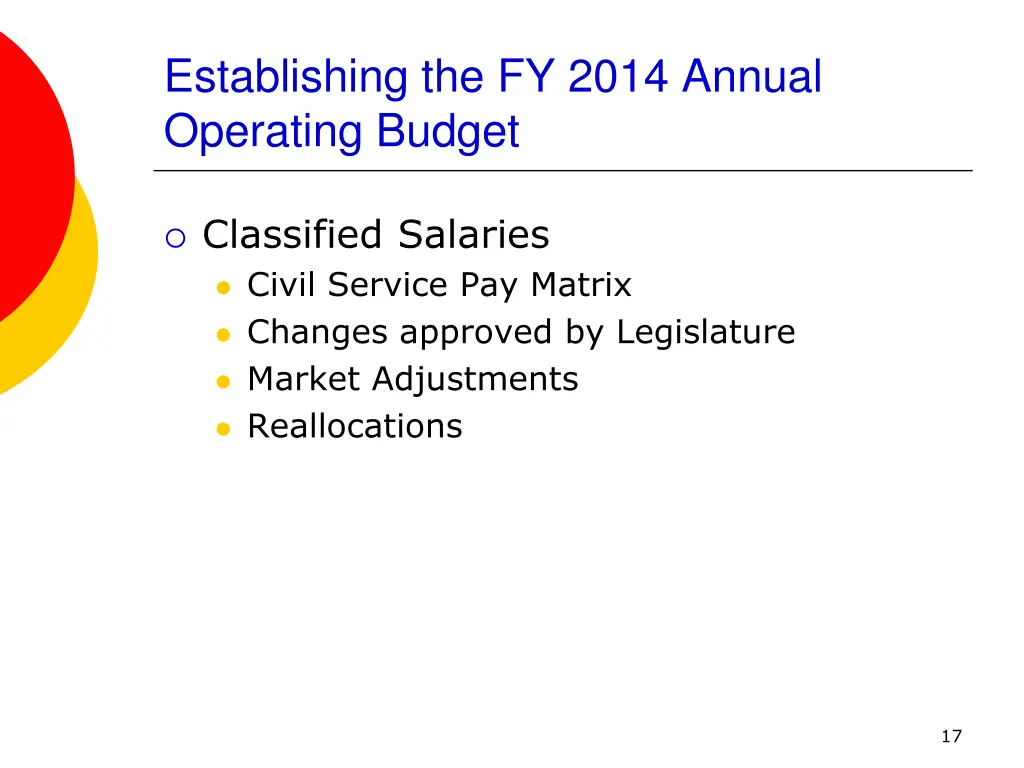 establishing the fy 2014 annual operating budget 2