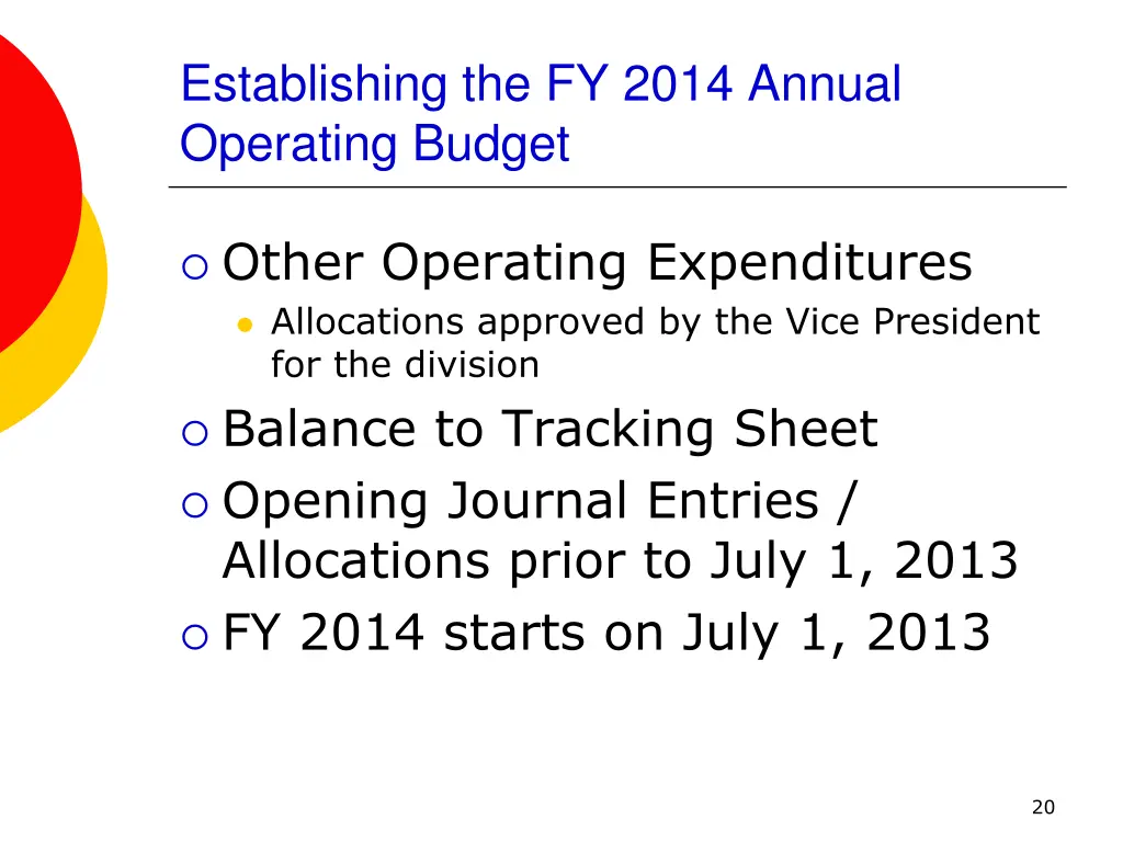 establishing the fy 2014 annual operating budget 5