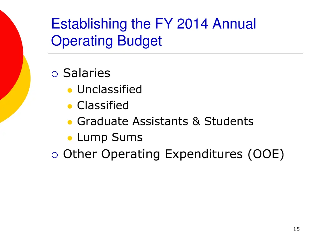 establishing the fy 2014 annual operating budget