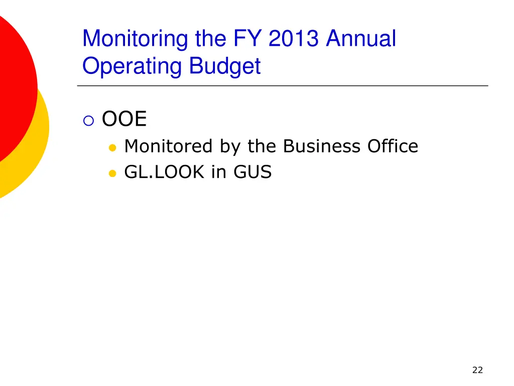 monitoring the fy 2013 annual operating budget