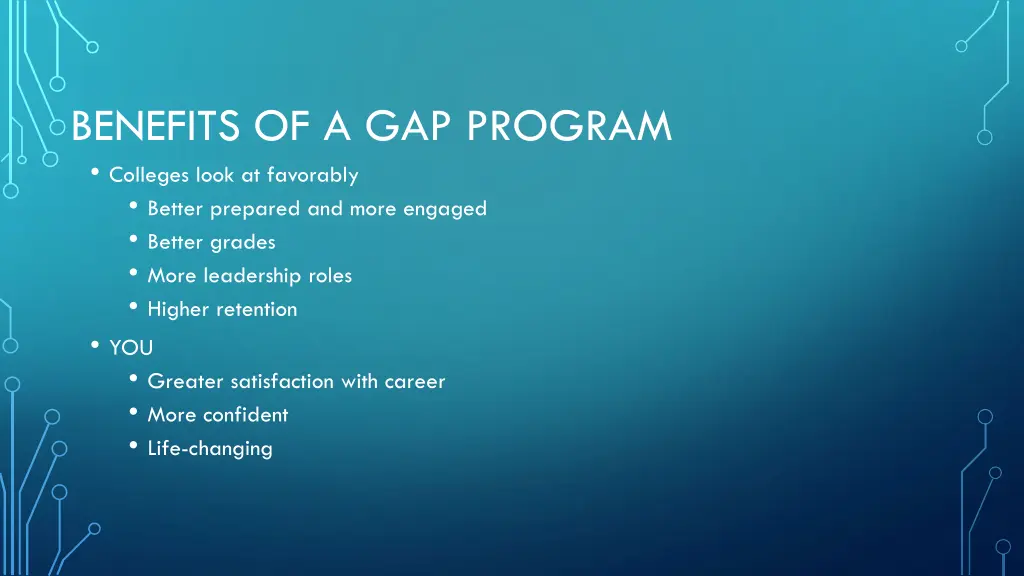 benefits of a gap program colleges look