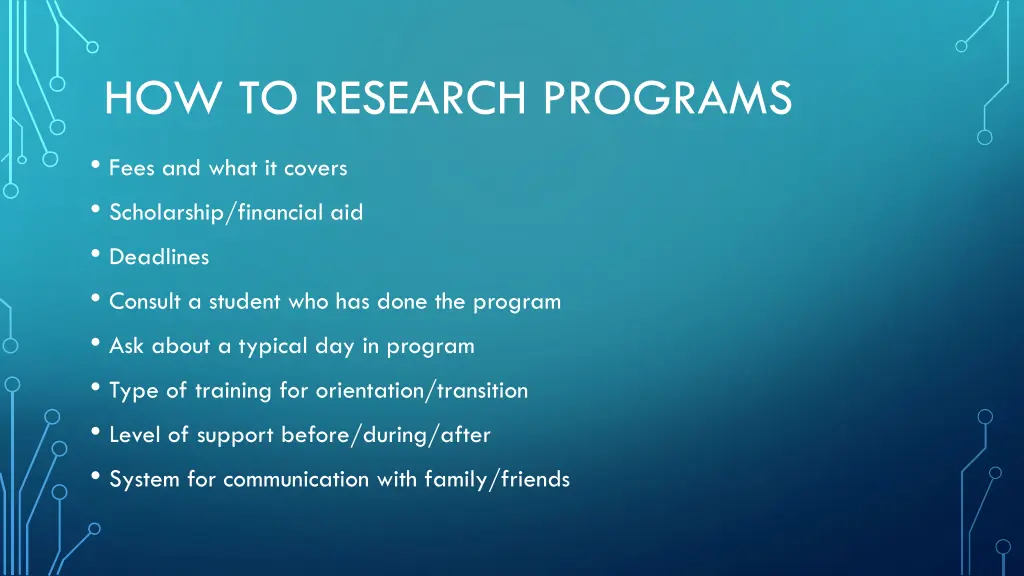 how to research programs