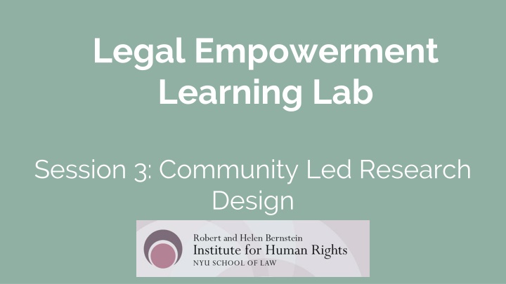 legal empowerment learning lab