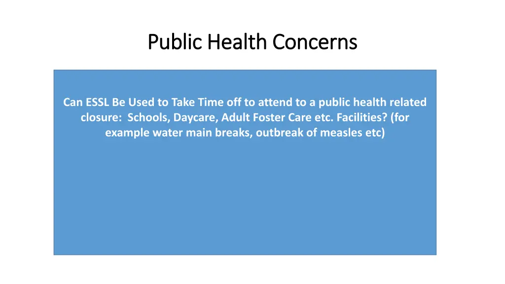 public health concerns public health concerns