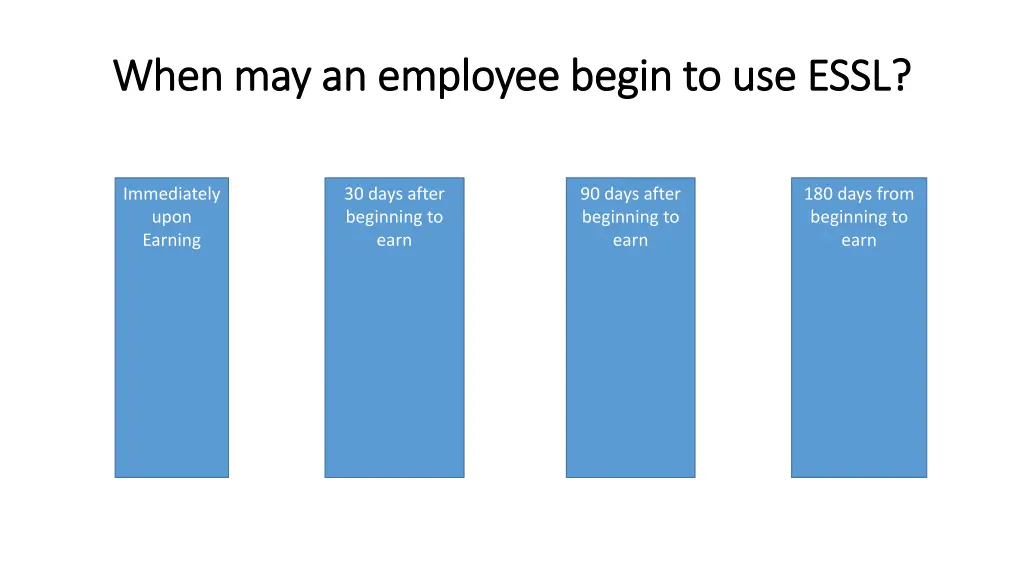 when may an employee begin to use when