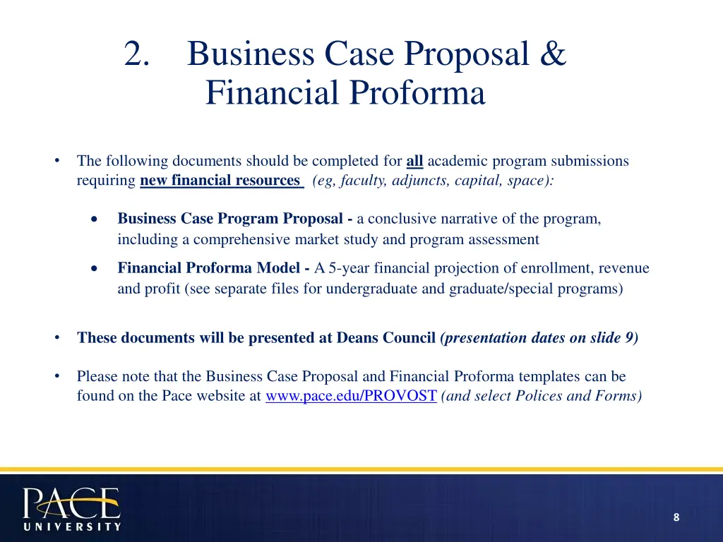 2 business case proposal financial proforma