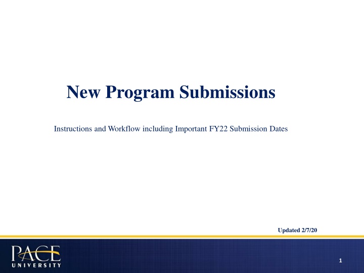 new program submissions