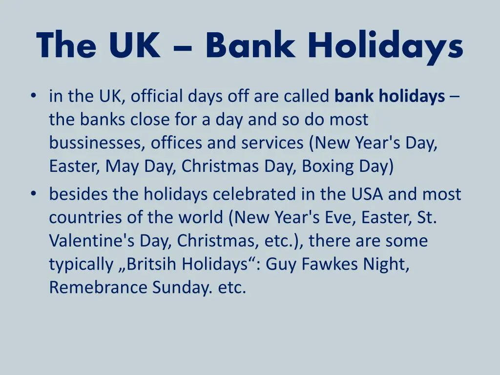 the uk bank holidays