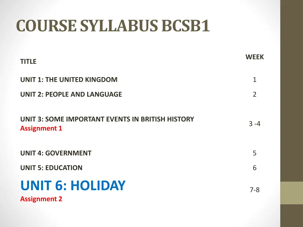 course syllabus bcsb1