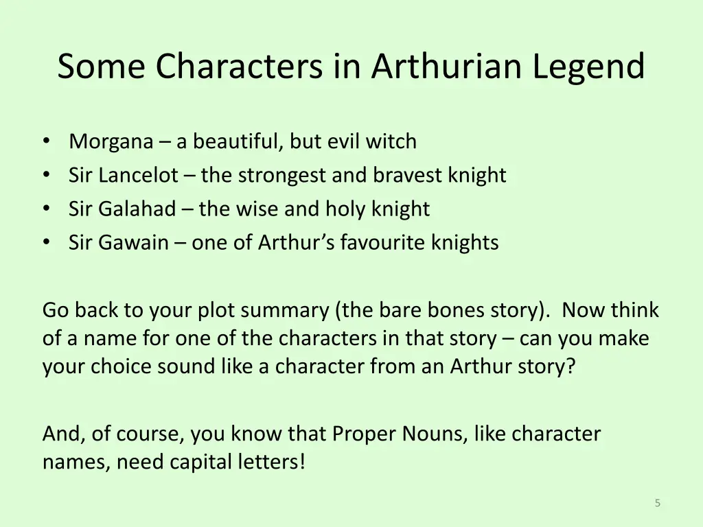 some characters in arthurian legend