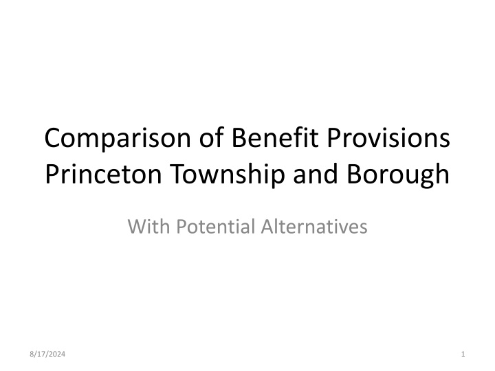 comparison of benefit provisions princeton