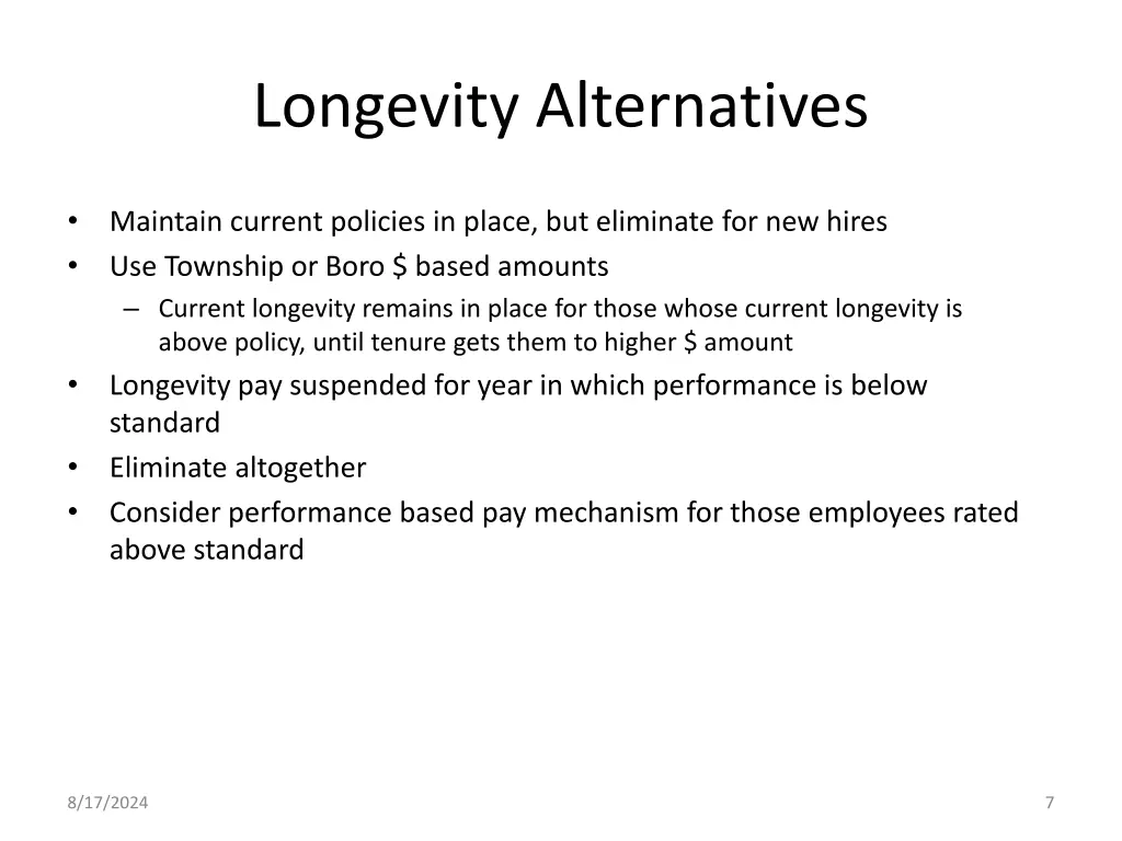 longevity alternatives