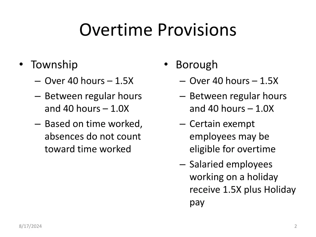 overtime provisions