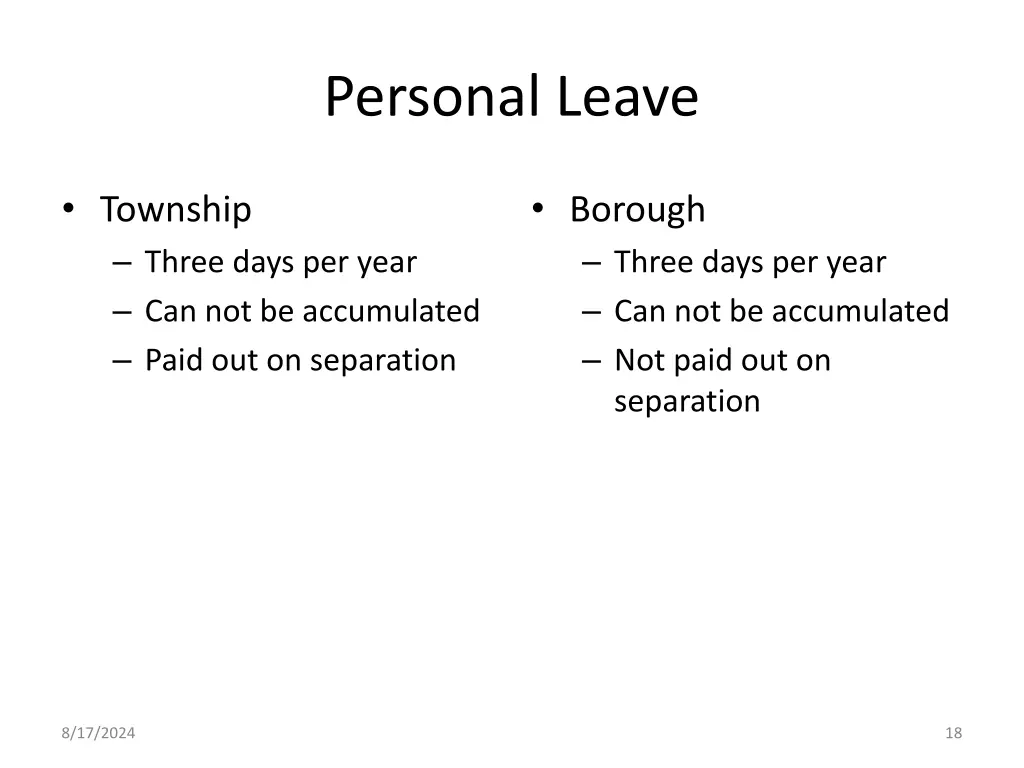 personal leave