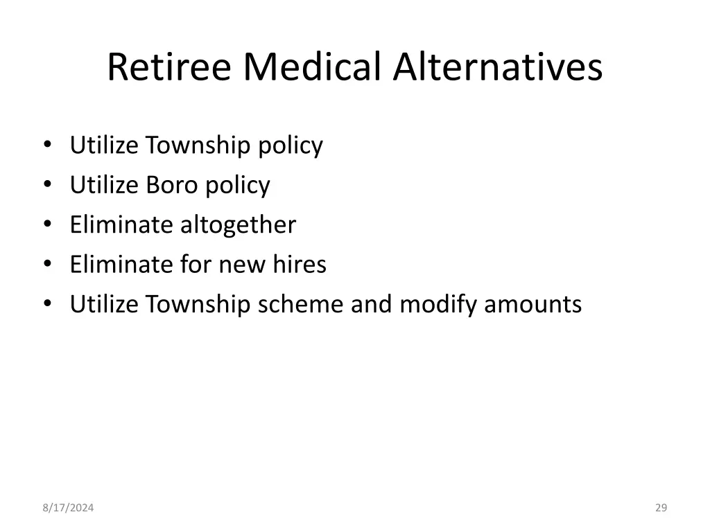 retiree medical alternatives