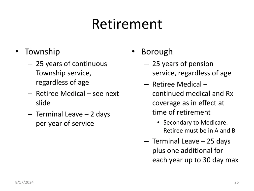 retirement