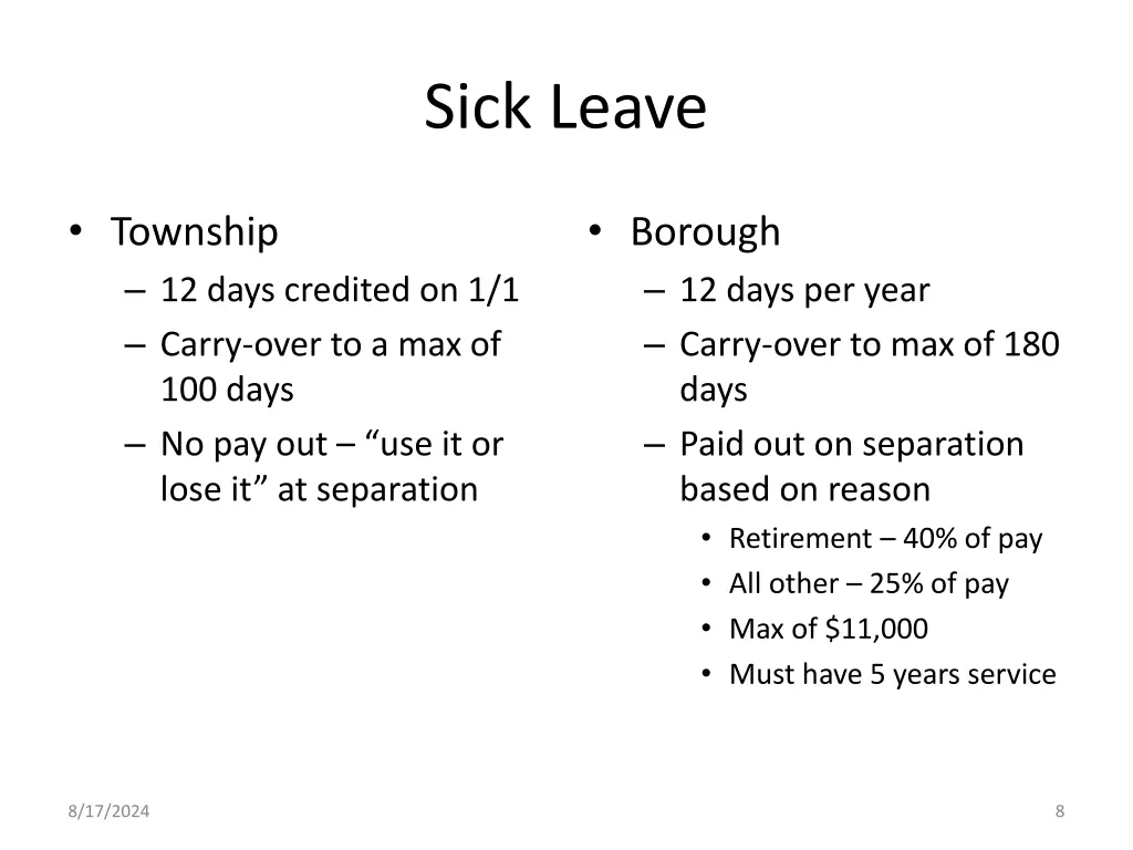 sick leave