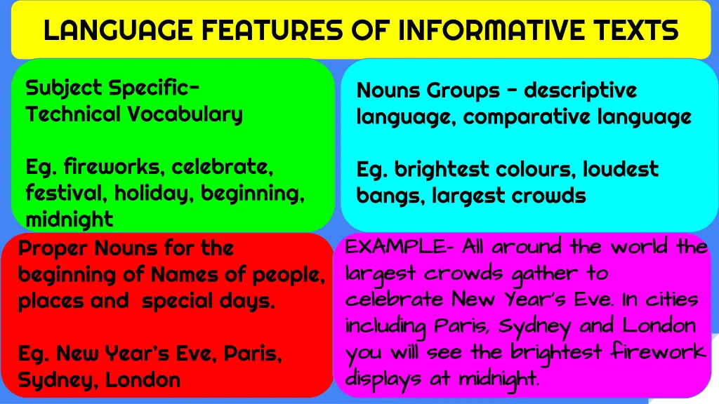 language features of informative texts