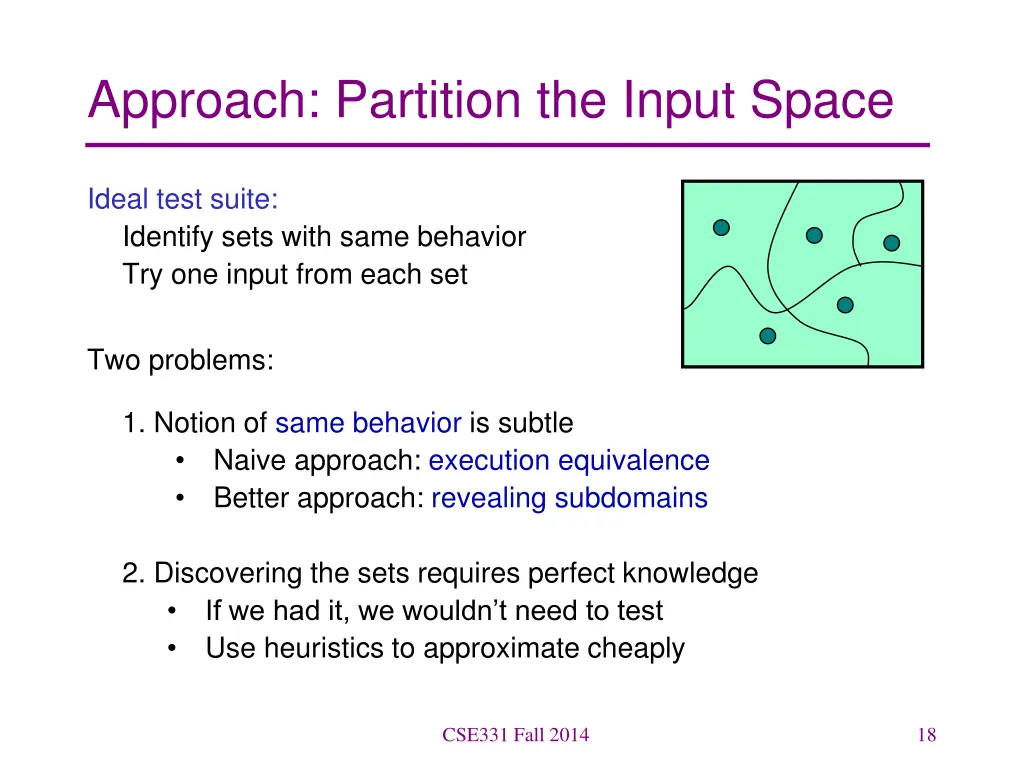 approach partition the input space