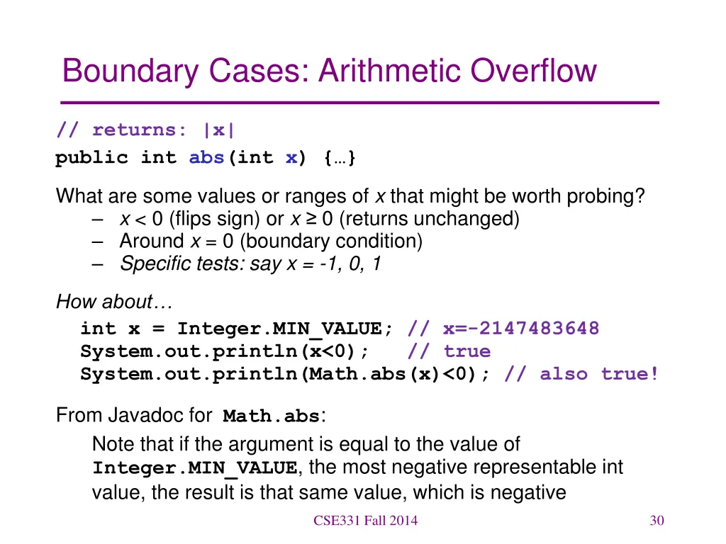 boundary cases arithmetic overflow