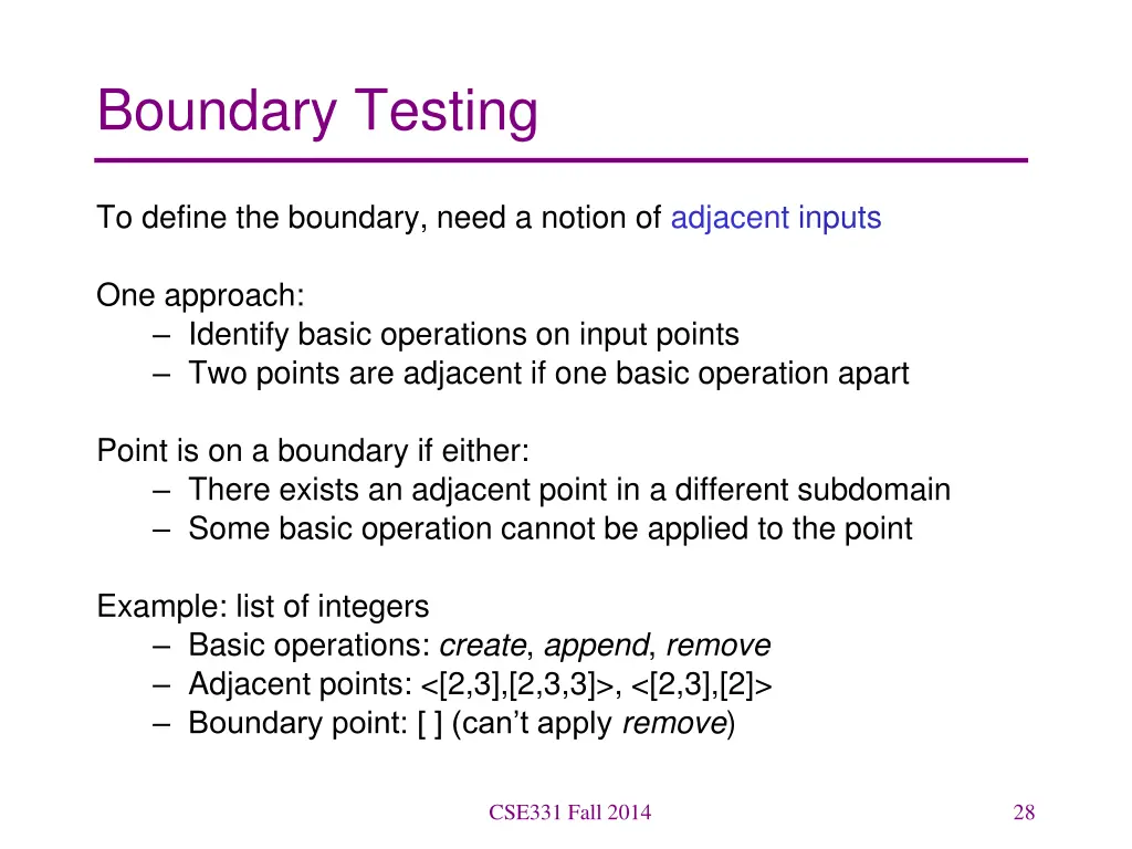 boundary testing