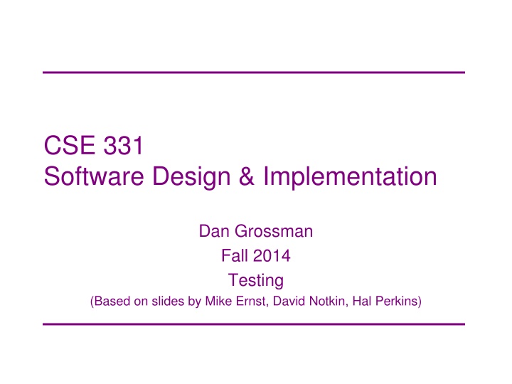 cse 331 software design implementation