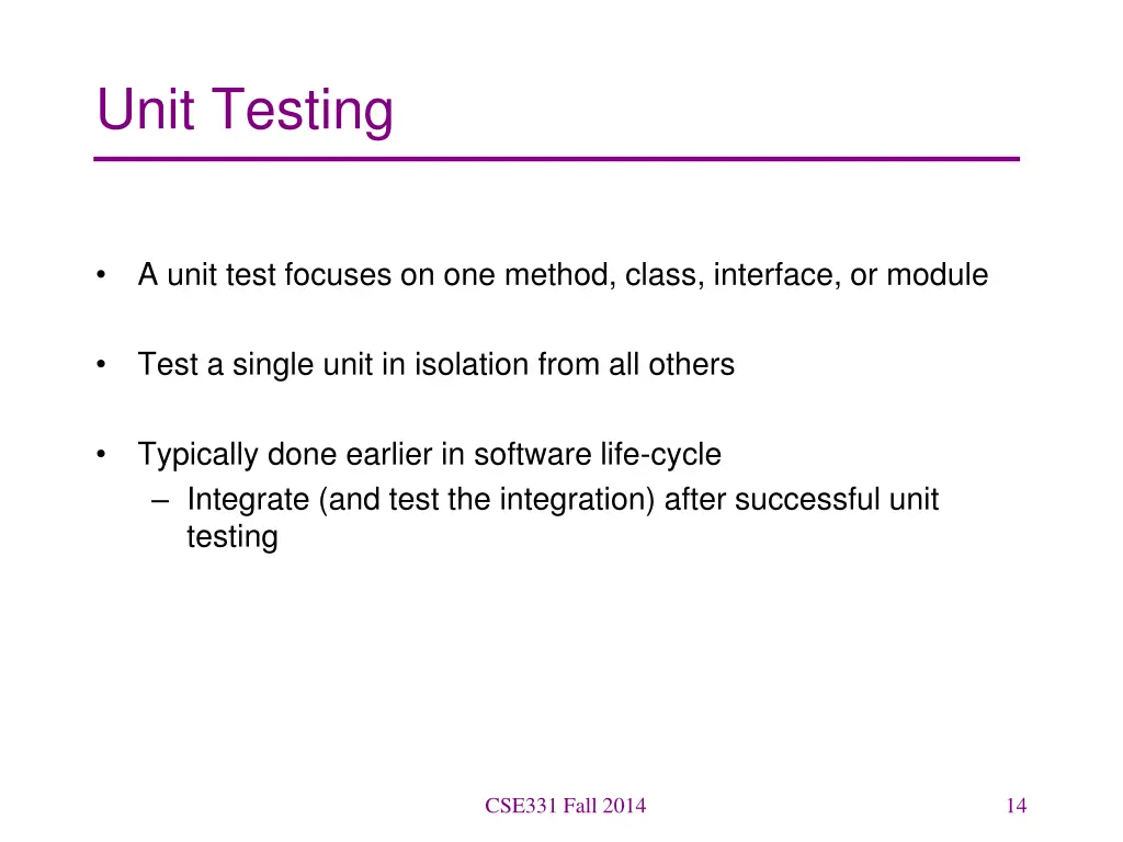 unit testing