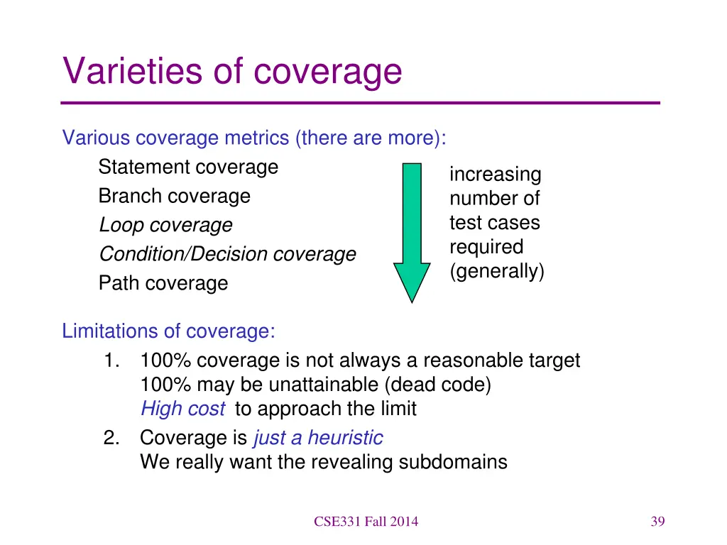 varieties of coverage