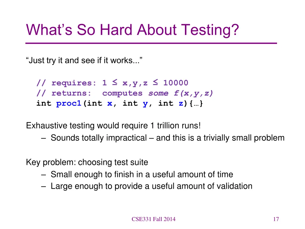 what s so hard about testing